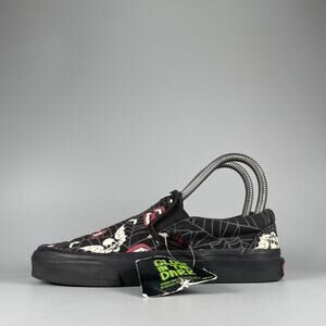 VANS Classic Slip-On Glow Frights Women's 5 Black Skate Shoes Casual Sneaker NEW